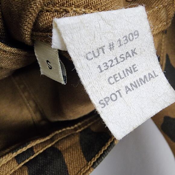 L'Agence Celine Slim Fit Leopard Print Cropped Denim Jacket Camel S NWT - Picture 12 of 16